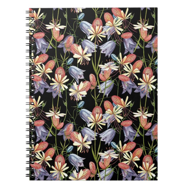 Bladder Campion Bells: Watercolor Floral Notebook (Front)
