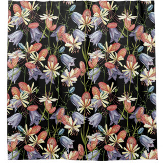 Bladder Campion Bells: Watercolor Floral Shower Curtain