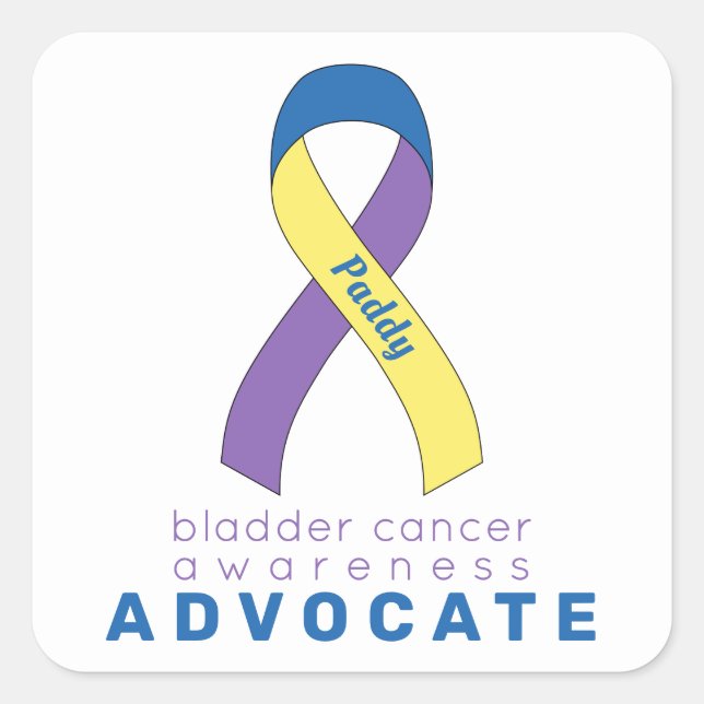 Bladder Cancer Advocate White Square Sticker (Front)