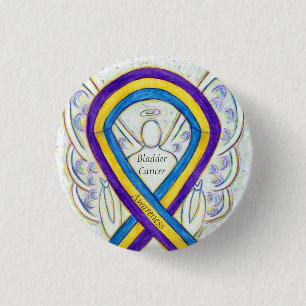 Bladder Cancer Angel Awareness Ribbon Pins