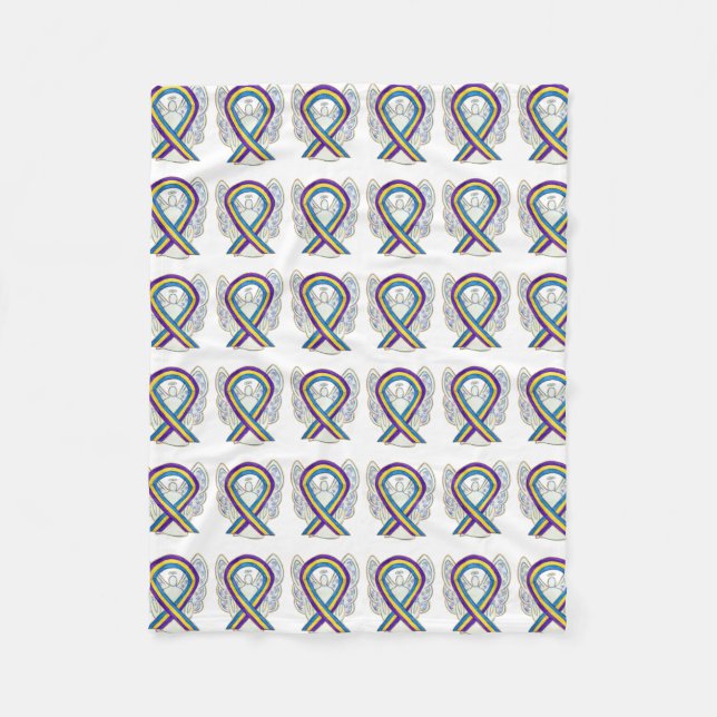Bladder Cancer Angel Awareness Ribbon Soft Blanket (Front)
