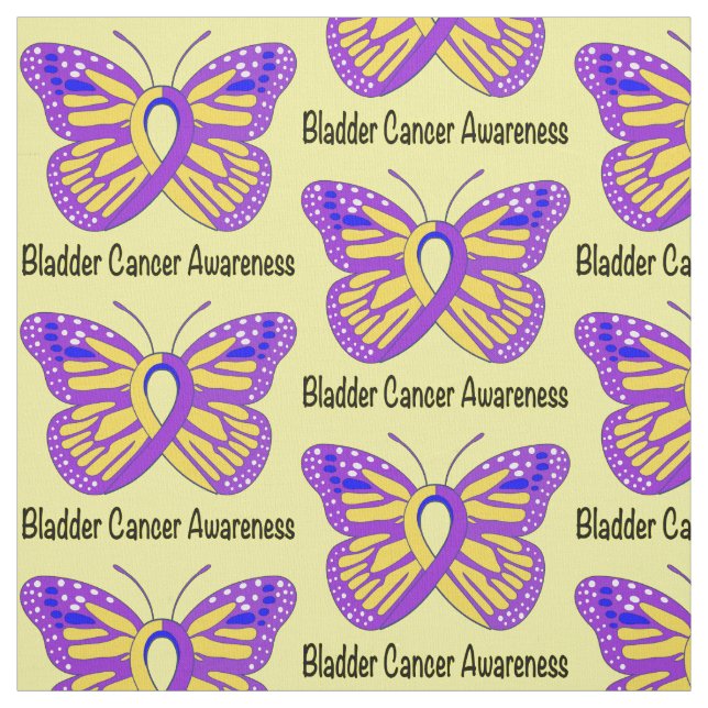 Bladder Cancer Awareness Butterfly Fabric (Swatch)