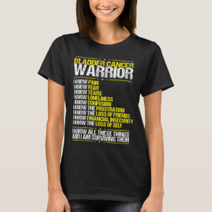 Bladder Cancer Awareness I know Pain Yellow Ribbon T-Shirt