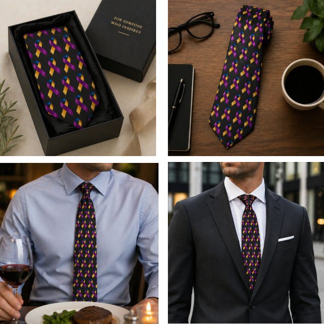 Bladder Cancer Awareness Merigold Ribbon Tie (Bladder Cancer Awareness Merigold Ribbon Neck Tie)