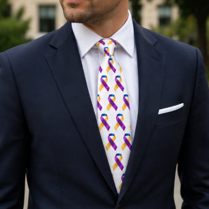 Bladder Cancer Awareness Merigold Ribbon Tie