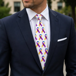 Bladder Cancer Awareness Merigold Ribbon Tie