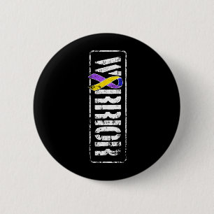 Bladder Cancer Awareness - Military Warrior Ribbon 6 Cm Round Badge
