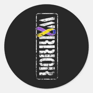 Bladder Cancer Awareness - Military Warrior Ribbon Classic Round Sticker