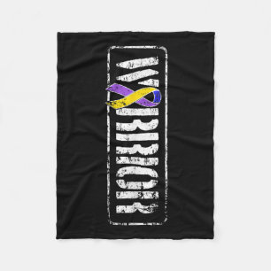 Bladder Cancer Awareness - Military Warrior Ribbon Fleece Blanket