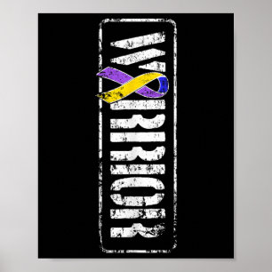 Bladder Cancer Awareness - Military Warrior Ribbon Poster