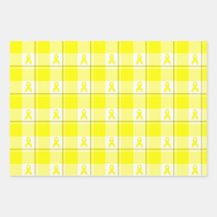 Bladder Cancer Awareness Plaid Wrapping Paper