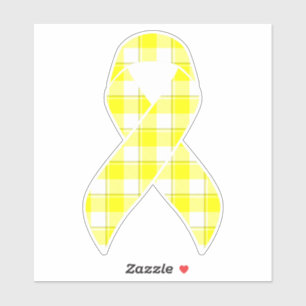 Bladder Cancer Awareness Plaid Yellow Ribbon