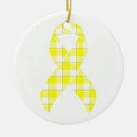 Bladder Cancer Awareness Plaid Yellow Ribbon