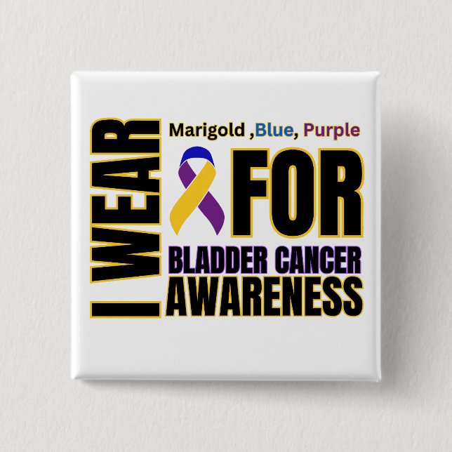 Bladder Cancer Awareness Ribbon 15 Cm Square Badge (Front)