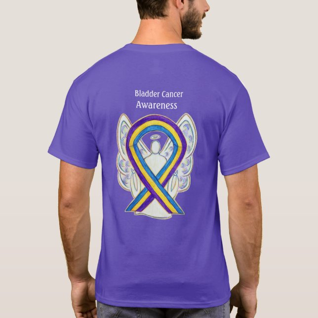 Bladder Cancer Awareness Ribbon Angel Custom Shirt (Back)