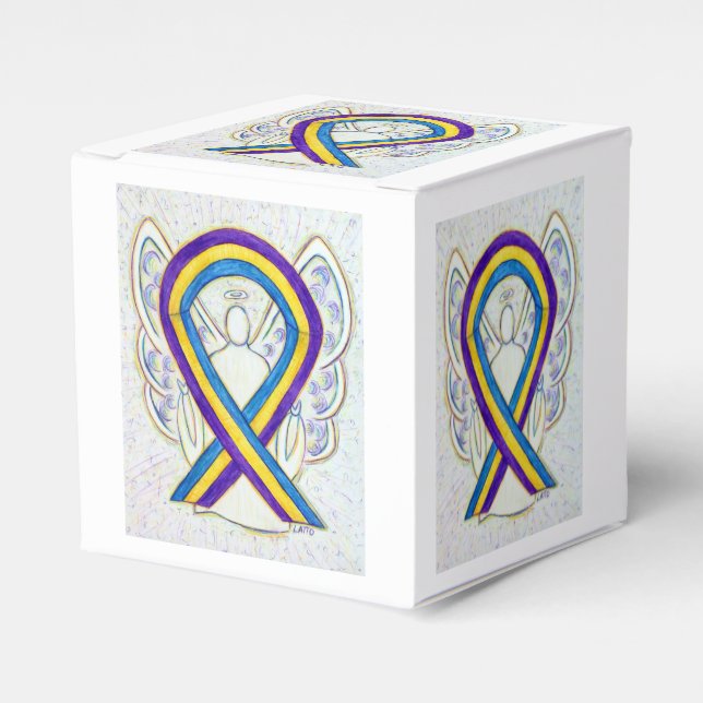Bladder Cancer Awareness Ribbon Angel Favour Box (Front Side)