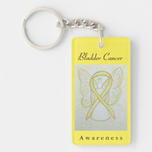 Bladder Cancer Awareness Ribbon Angel Key Chain