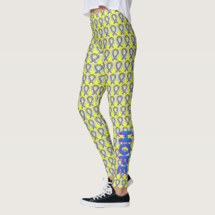 Bladder Cancer Awareness Ribbon Angel Leggings