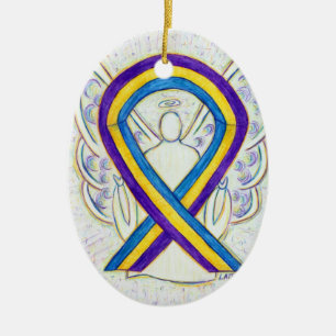 Bladder Cancer Awareness Ribbon Angel Ornament