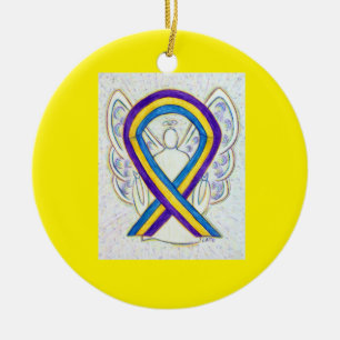 Bladder Cancer Awareness Ribbon Angel Ornaments