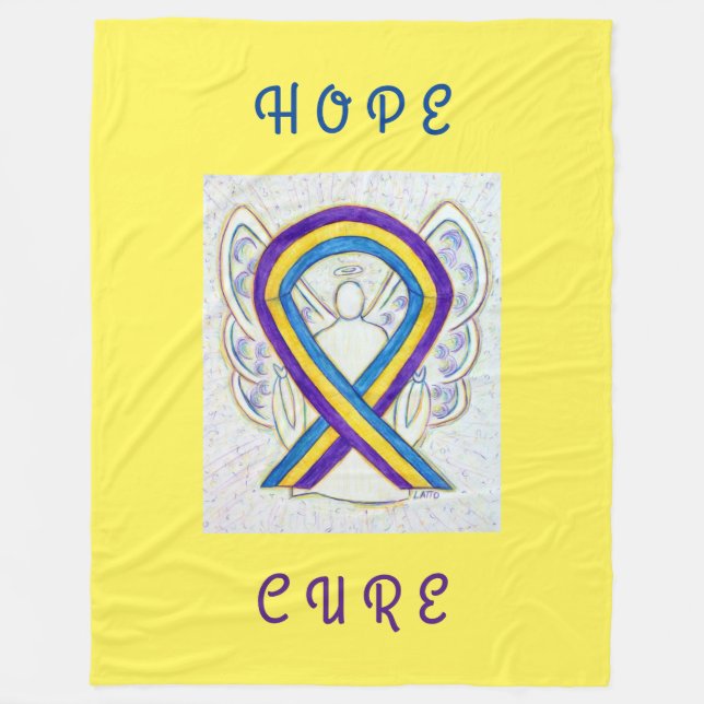 Bladder Cancer Awareness Ribbon Art Chemo Blanket (Front)