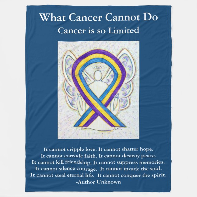Bladder Cancer Awareness Ribbon Art Chemo Blanket (Front)