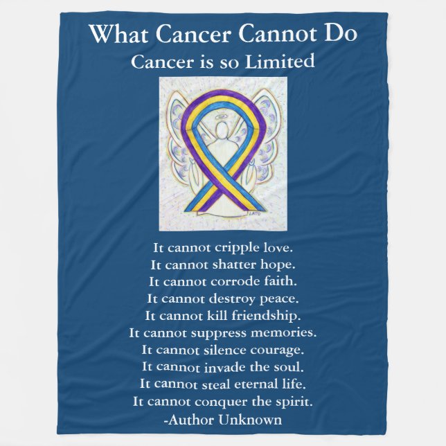 Bladder Cancer Awareness Ribbon Art Chemo Blanket (Front)