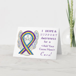 Bladder Cancer Awareness Ribbon Custom Angel Cards
