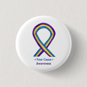 Bladder Cancer Awareness Ribbon Custom Button Pins