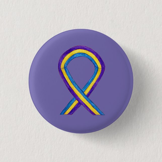 Bladder Cancer Awareness Ribbon Custom Pin Buttons (Front)