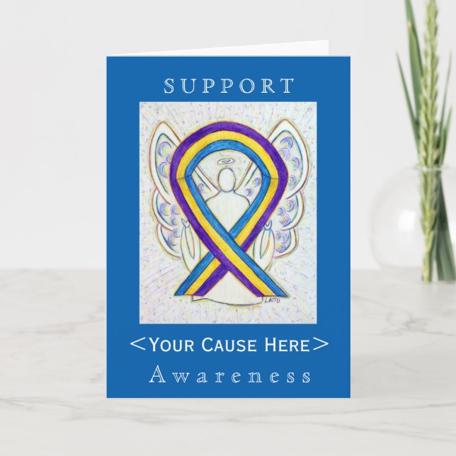 Bladder Cancer Awareness Ribbon Customised Card (Front)