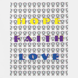 Bladder Cancer Awareness Ribbon Fleece Blanket