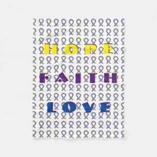 Bladder Cancer Awareness Ribbon Fleece Blankets