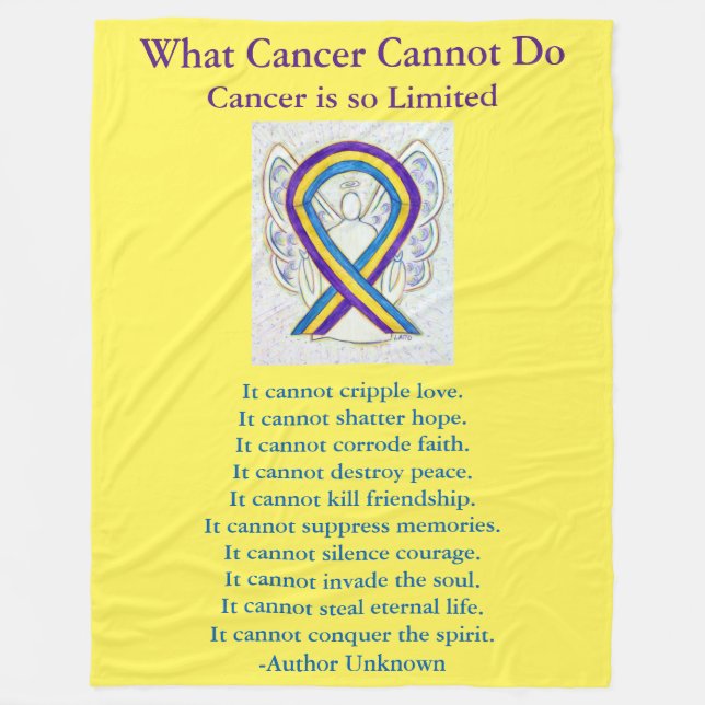 Bladder Cancer Awareness Ribbon Fleece Blankets (Front)