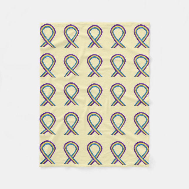Bladder Cancer Awareness Ribbon Fleece Blankets (Front)
