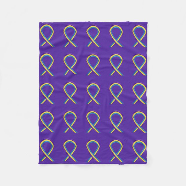 Bladder Cancer Awareness Ribbon Fleece Blankets (Front)