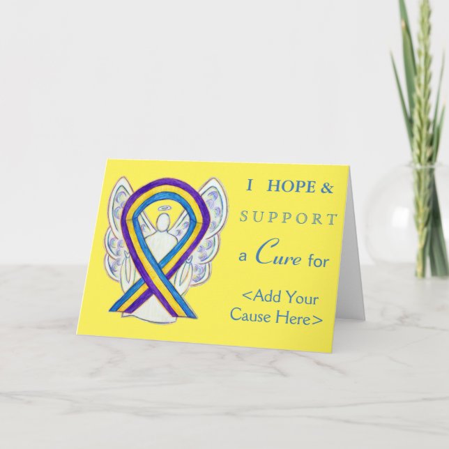 Bladder Cancer Awareness Ribbon Greeting Card (Front)
