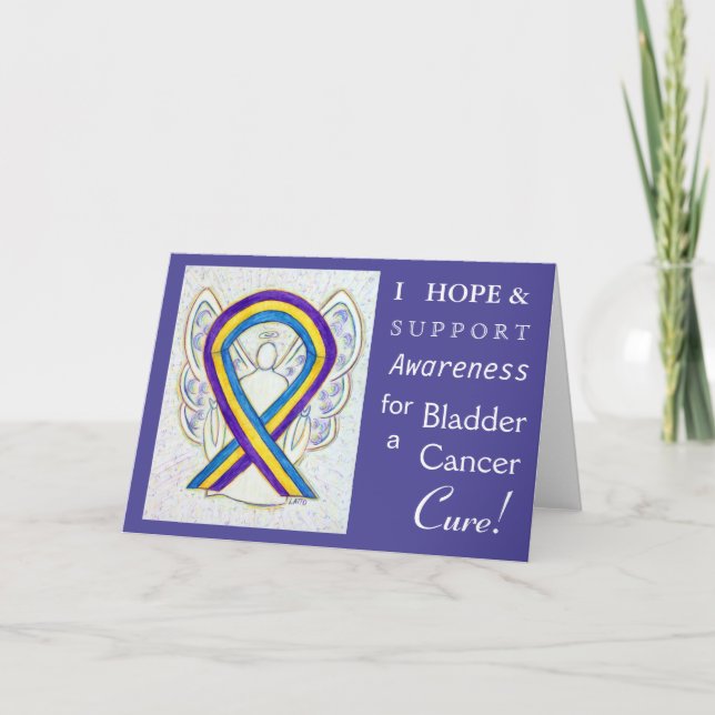 Bladder Cancer Awareness Ribbon Greeting Card (Front)