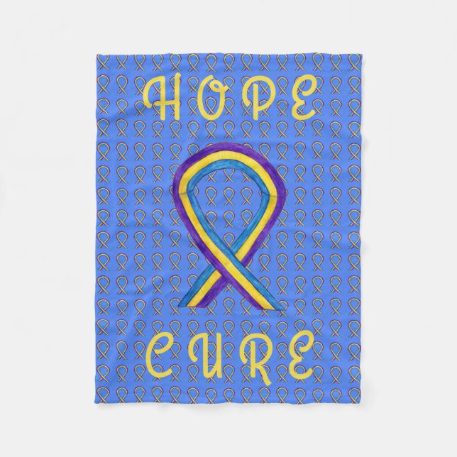 Bladder Cancer Awareness Ribbon Soft Chemo Blanket (Front)