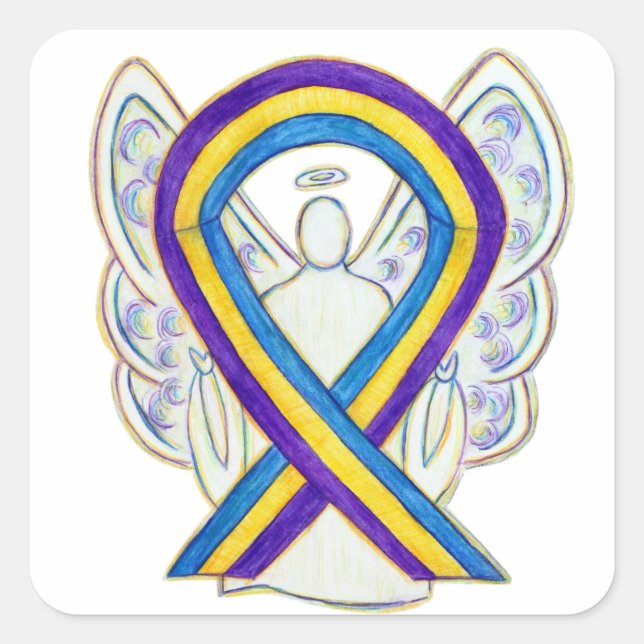 Bladder Cancer Awareness Ribbon Sticker Decals (Front)