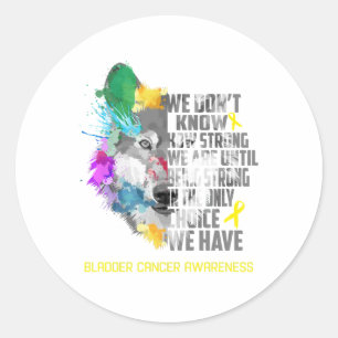 Bladder Cancer Awareness Ribbon Support Gifts Classic Round Sticker