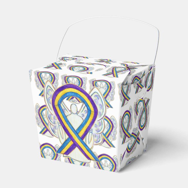 Bladder Cancer Awareness Ribbon Take Out Favour Bo Favour Box (Front Side)