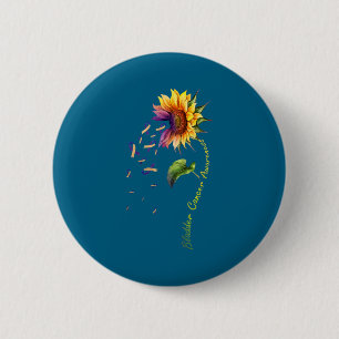 Bladder Cancer Awareness Sunflower Artwork 6 Cm Round Badge