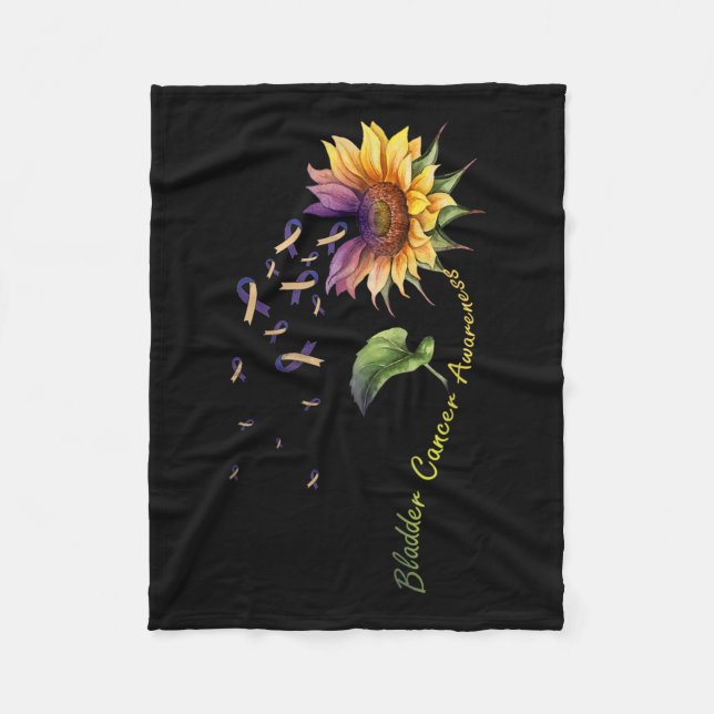 Bladder Cancer Awareness Sunflower Shirt  Fleece Blanket (Front)