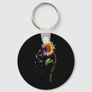 Bladder Cancer Awareness Sunflower Shirt  Key Ring
