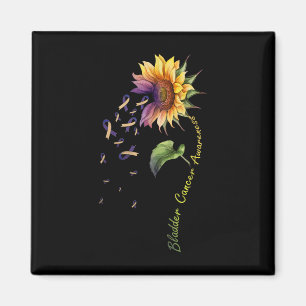 Bladder Cancer Awareness Sunflower Shirt  Magnet