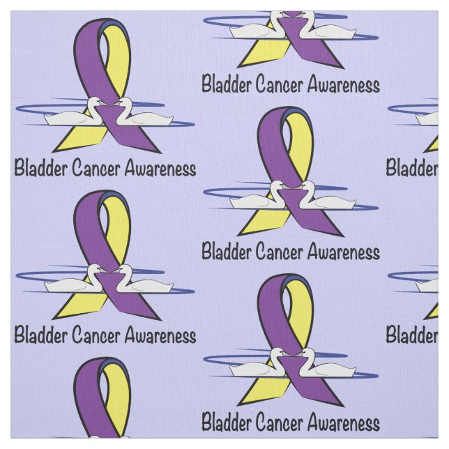 Bladder Cancer Awareness Swans Fabric (Swatch)