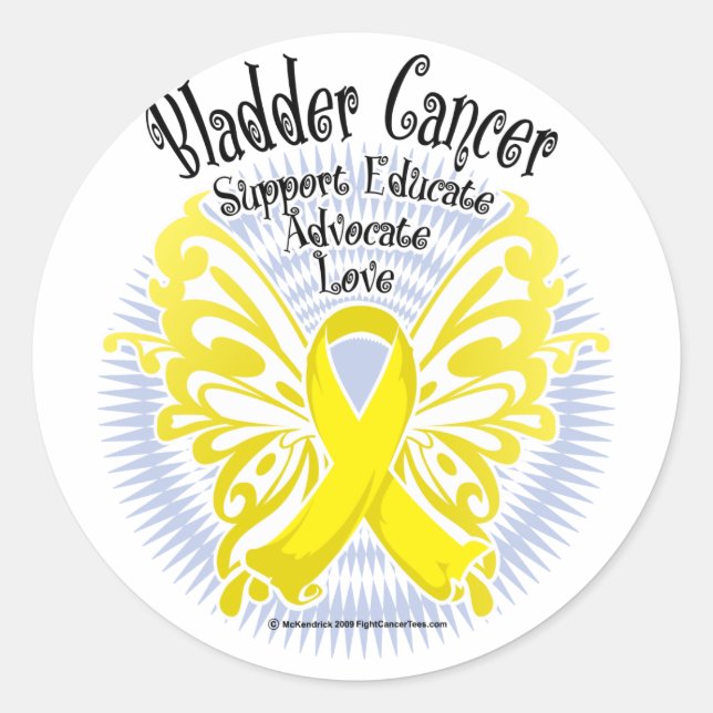 Bladder Cancer Butterfly 3 Classic Round Sticker (Front)