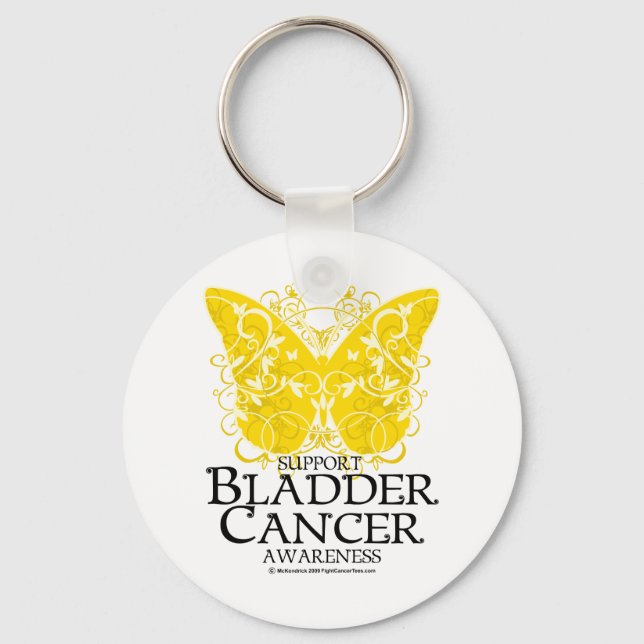 Bladder Cancer Butterfly Key Ring (Front)