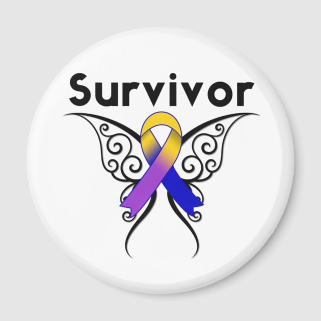 Cancer Ribbon With Butterfly Wings Tattoo Design For Wrist